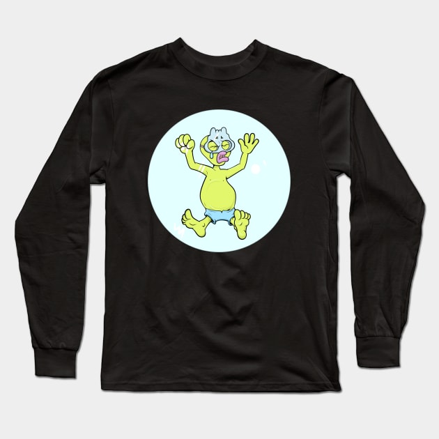 Dope chubby slluks character crying illustration Long Sleeve T-Shirt by slluks_shop